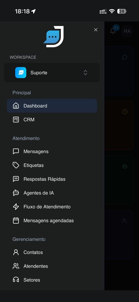 JuriChat App - menu principal